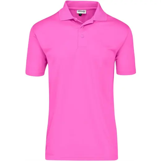 Mens Pro Golf Shirt Pink Front