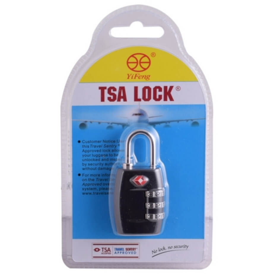 TSA Combination Lock Black Packaging