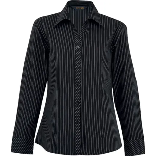Ladies Quest Long Sleeve Blouse BlackWhite