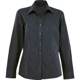 Ladies Quest Long Sleeve Blouse NavyWhite