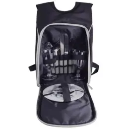 2-Person Cheese and Wine Picnic Backpack Front Open Image