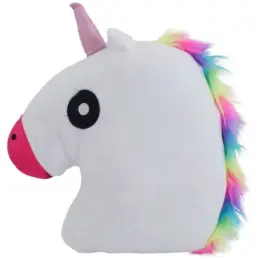 Emoji Cushion - Unicorn Multi-Coloured Side Pink