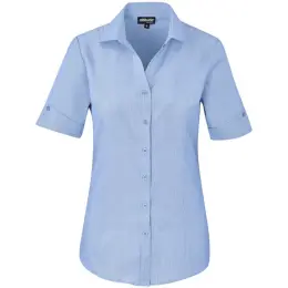 Ladies Short Sleeve Northampton Shirt Sky Blue Front