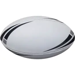 Midi Rugby Ball Black-Silver-White