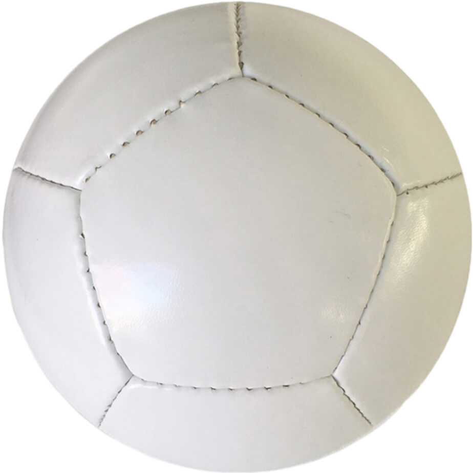 12 Panel Mini Soccer Ball Solid-White