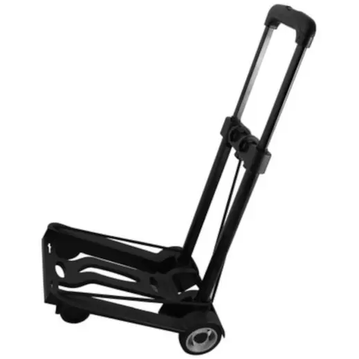 Foldable Luggage Trolley Black Open