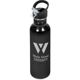 Ventura Stainless Steel Water Bottle Black Branded Image