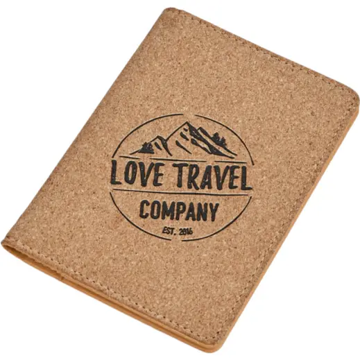 Okiyo Bouken Cork Passport Holder Branded
