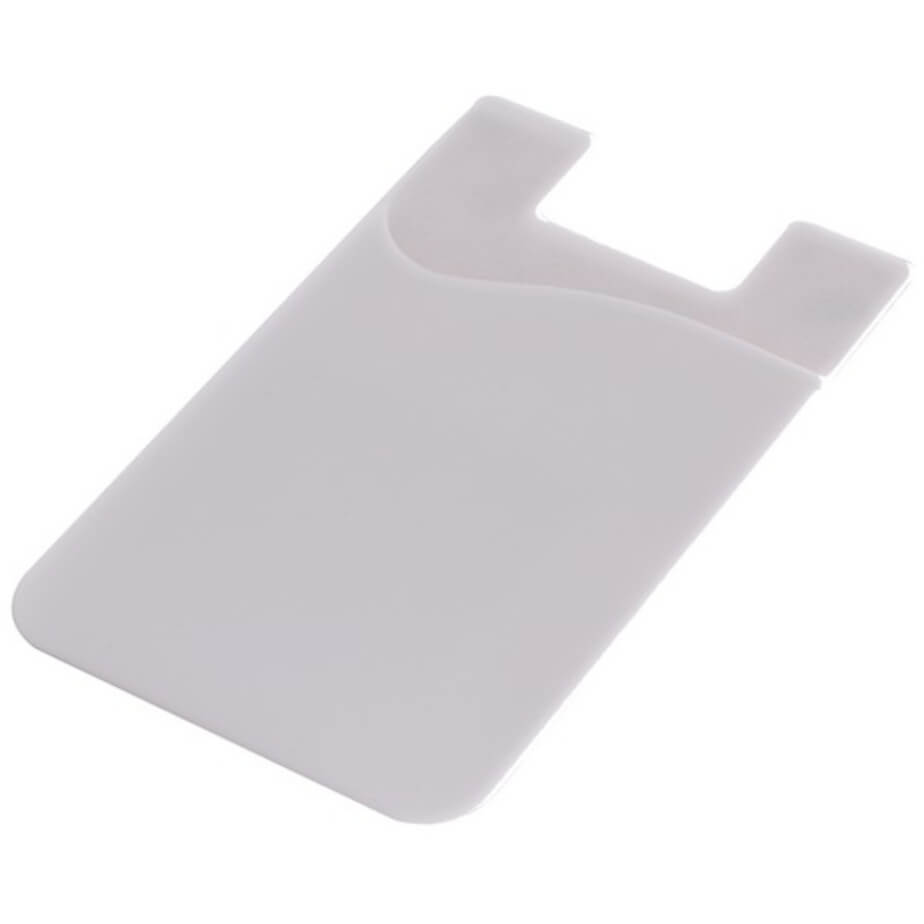 Silicone Cellphone Card Holder White