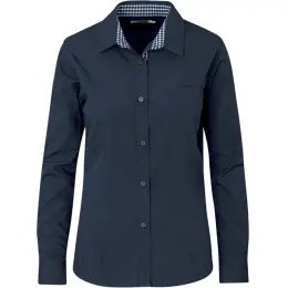 Ladies Long Sleeve Warrington Shirt Navy Image