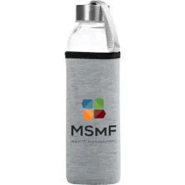 Kooshty Larney Glass Water Bottle Grey Branded Image