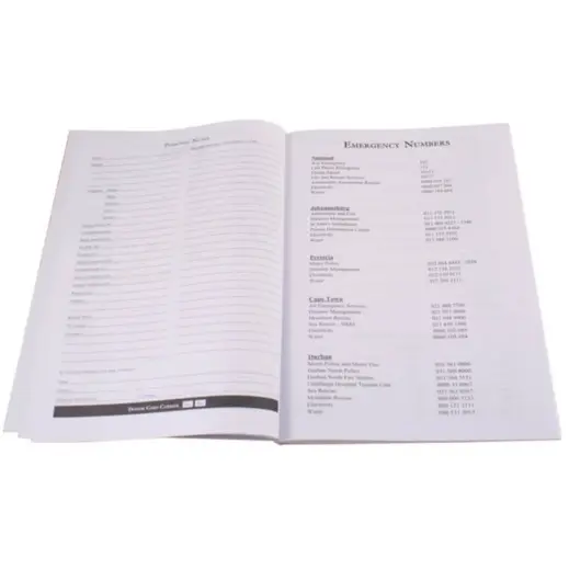 A4 Diary Emergency Numbers