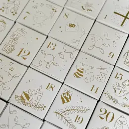 Printed Advent Boxes Gold Close Up