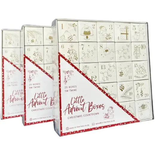 Printed Advent Boxes Gold Front