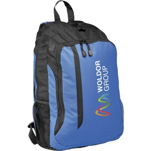 Cobalt Backpack Blue Front Branded
