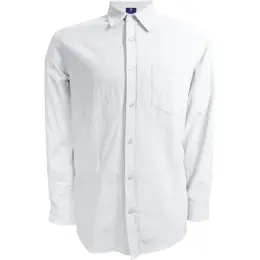 Mens Biodegradable Cotton Lounge Long Sleeve White Front