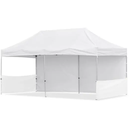 Coated Steel Sublimated Gazebo 6m x 3m - 1 Long Full-Wall Skin - 2 Short Half-Wall Skins Solid White Unbranded