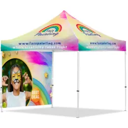 Coated Steel Sublimated Gazebo 3m x 3m - 1 Full-Wall Skin Branded Image