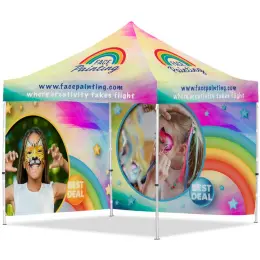 Coated Steel Sublimated Gazebo 3m x 3m - 2 Full-Wall Skins Branded Image