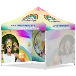 Coated Steel Sublimated Gazebo 3m x 3m - 3 Full-Wall Skins Branded Image