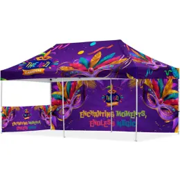 Coated Steel Sublimated Gazebo 6m x 3m - 1 Short Half-Wall Skin - 1 Long Full Wall Skin Branded Image