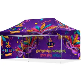 Coated Steel Sublimated Gazebo 6m x 3m - 1 Long Full- Wall Skin - 1 Short Full-Wall Skin Branded Image
