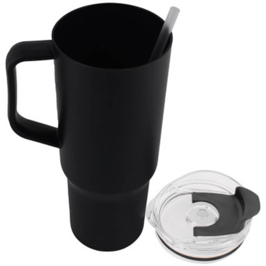 1200ml Sip-and-Go Open Lid Black