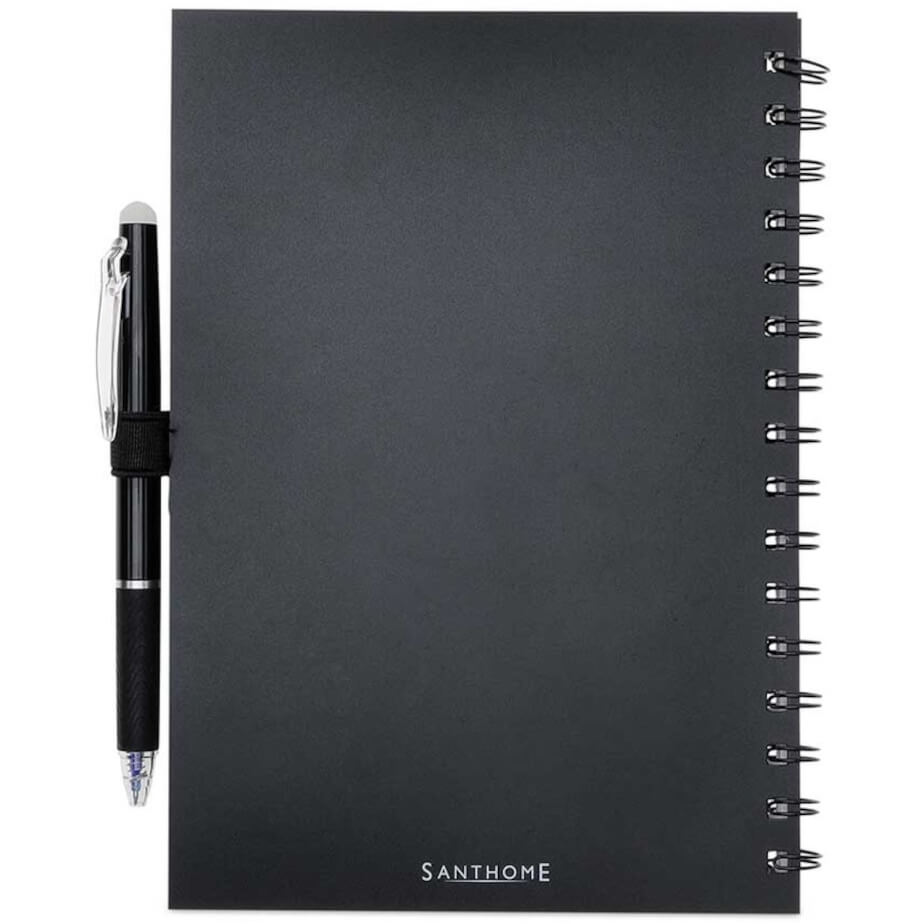Santhome Eternity Reusable Notebook & Pen Set Black Back