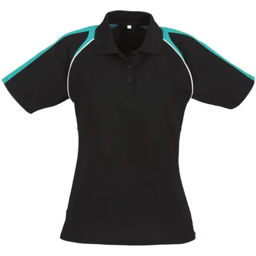 Ladies Triton Golf Shirt Black Teal