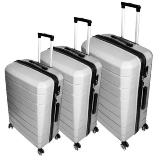 Silver Pioneer Luggage Bag Set