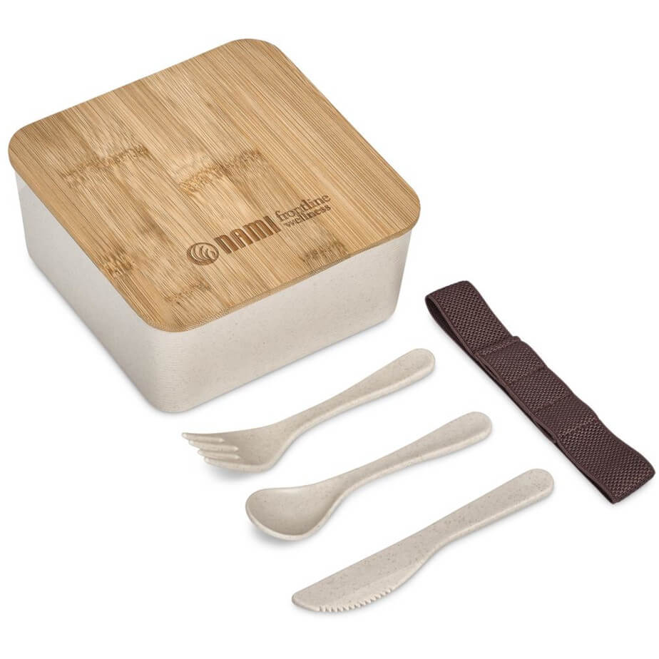 Okiyo Wani Wheat Straw & Bamboo Lunch Box Branded