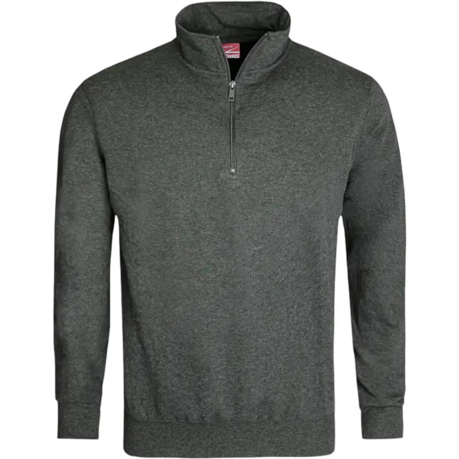 FWRD Quarter Zip Sweater Charcoal Melange Front