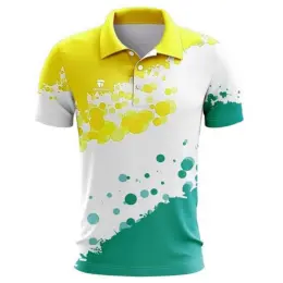 Custom Unisex Sublimated Golf Shirt Splatter Image