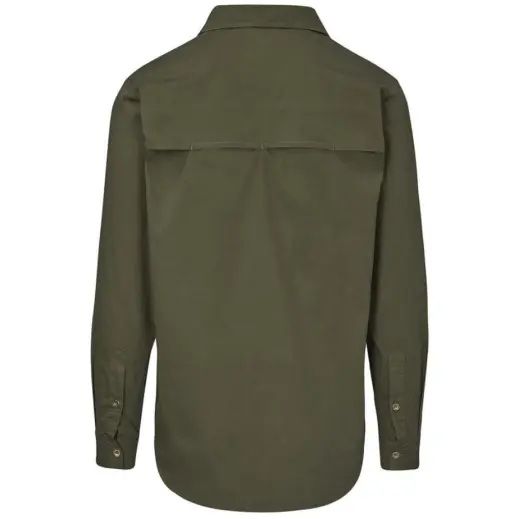 Mens Long Mawenzi Shirt Olive Back