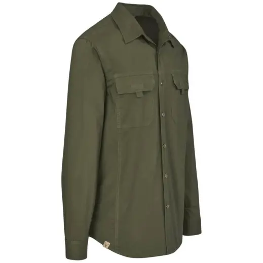 Mens Long Mawenzi Shirt Olive Side