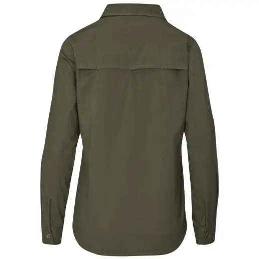 Ladies Long Mawenzi Shirt Olive Back