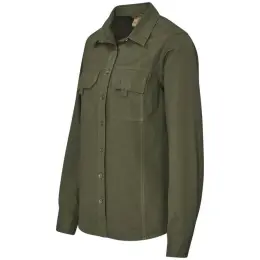 Ladies Long Mawenzi Shirt Olive Side