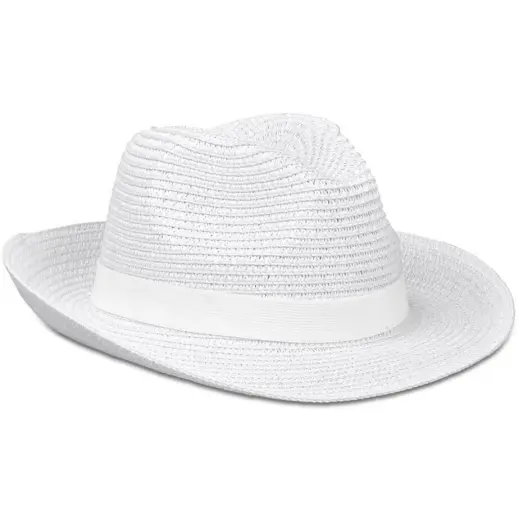 Bruno Fedora Hat White With Band