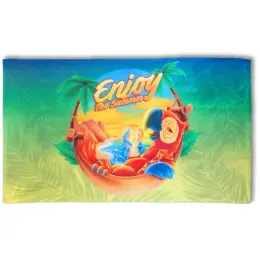 Smooth Custom Single-Sided Beach Towel - Large Branded Image