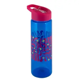 Floral Water Bottle Blue Closed