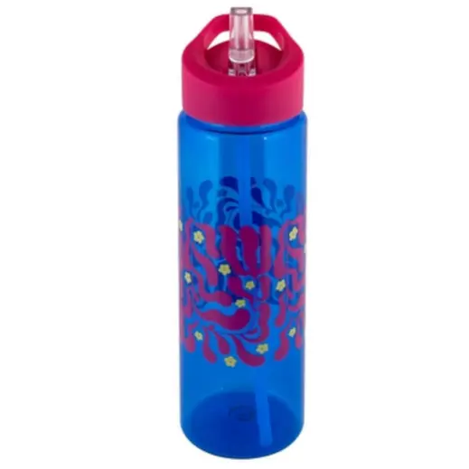 Floral Water Bottle Blue Front