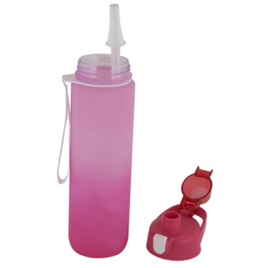Gradient Water Bottle Light Pink Open