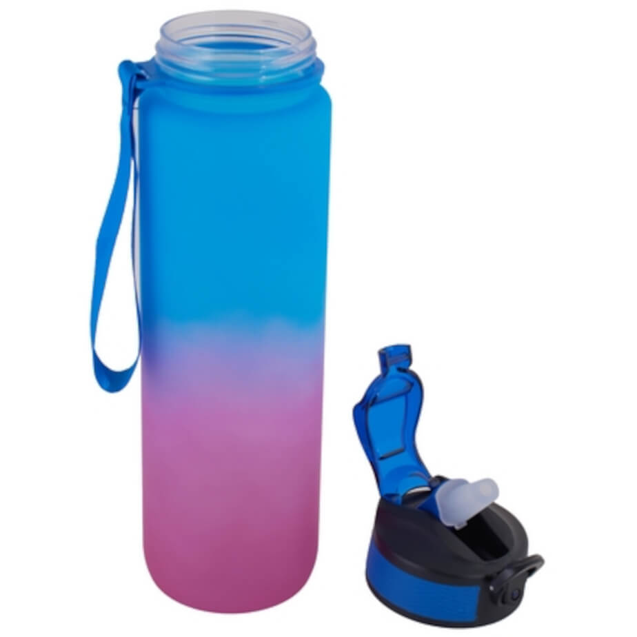 900ml Gradient Bottle Blue Pink Open