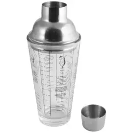 Glass Cocktail Shaker Lid Open