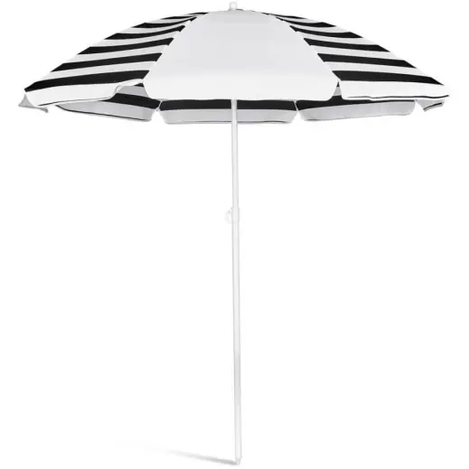 Serendipio Tanereef Stripe Beach Umbrella Black Front