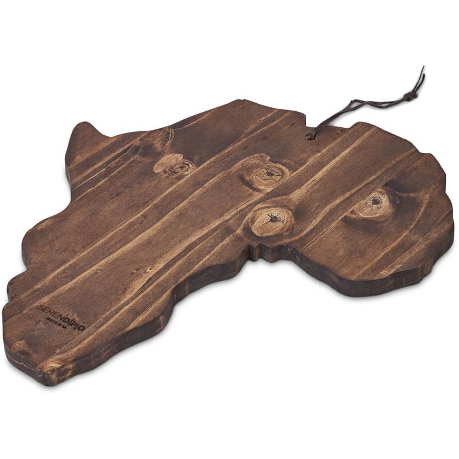 Serendipio African Shaped Wooden Serving Board Back