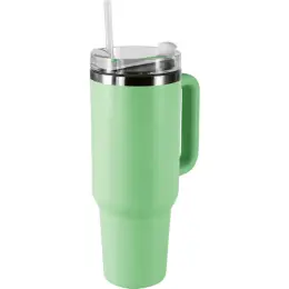 1.2L Double Walled Travel Mug with Straw Mint Image
