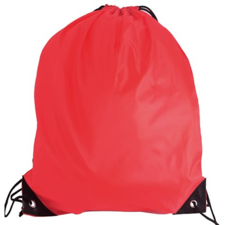 210D Poly String Bag Red Front