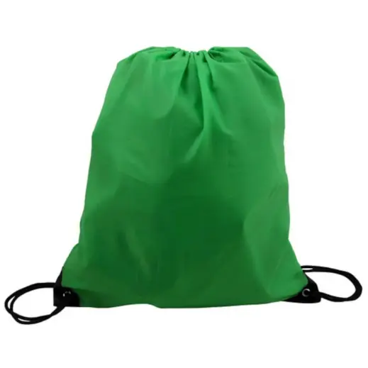 210D Poly String Bag Dark Green Front