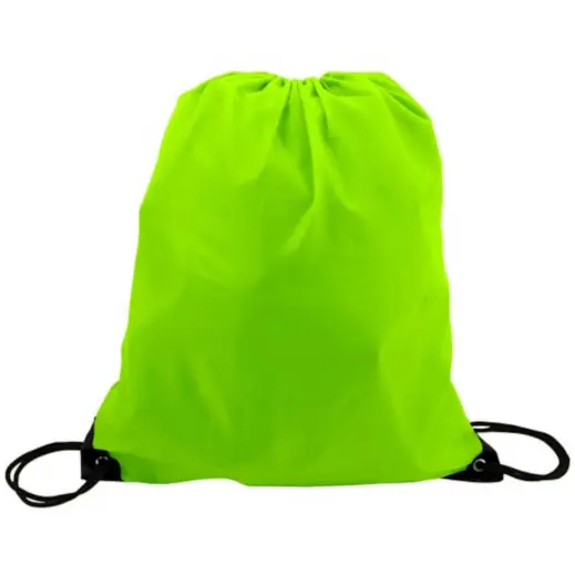 210D Poly String Bag Lime Front